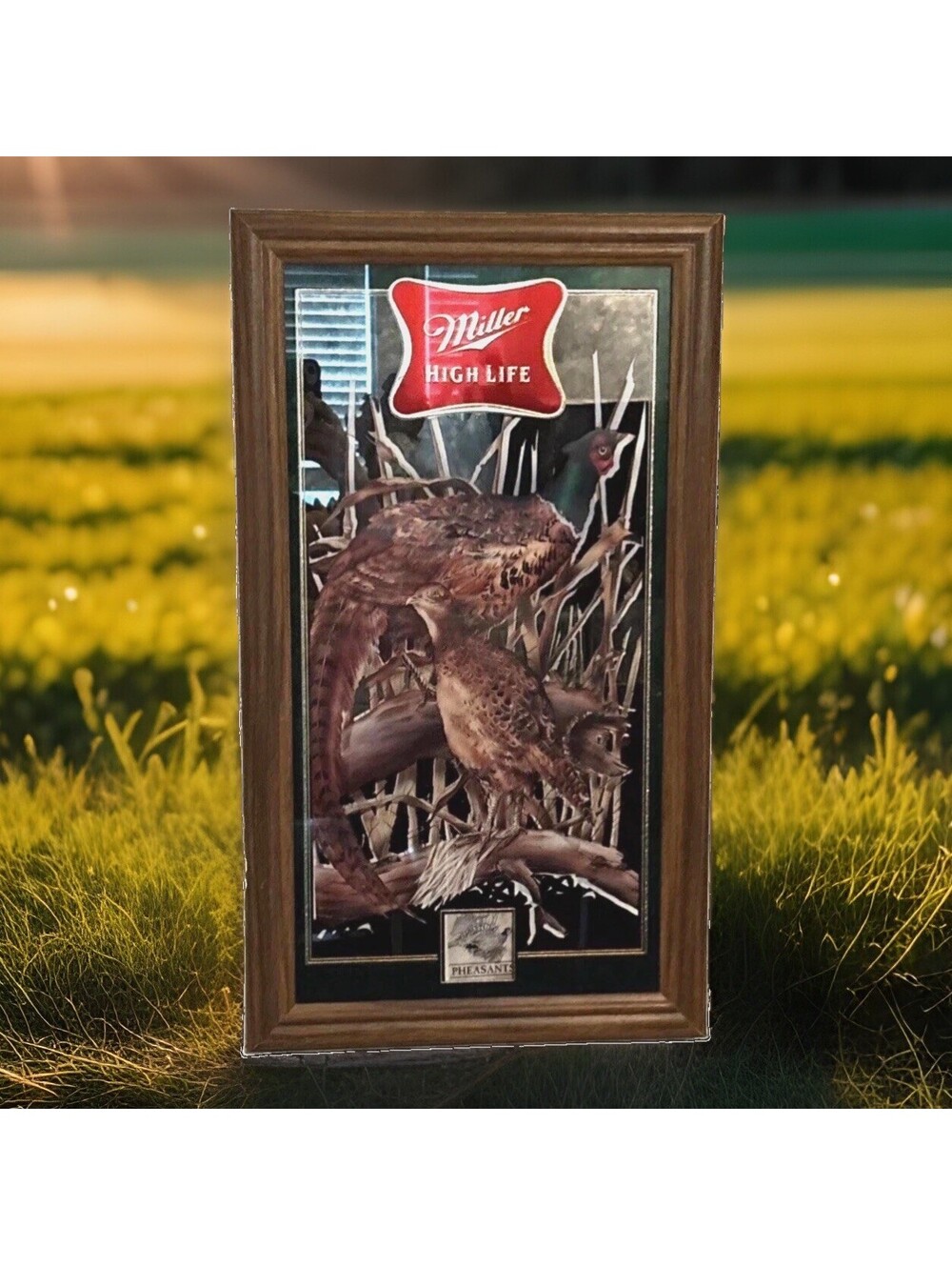 Miller High Life Wildlife Series 5 Beer Mirror PHEASANTS #1 of 6 Robert Evans LE